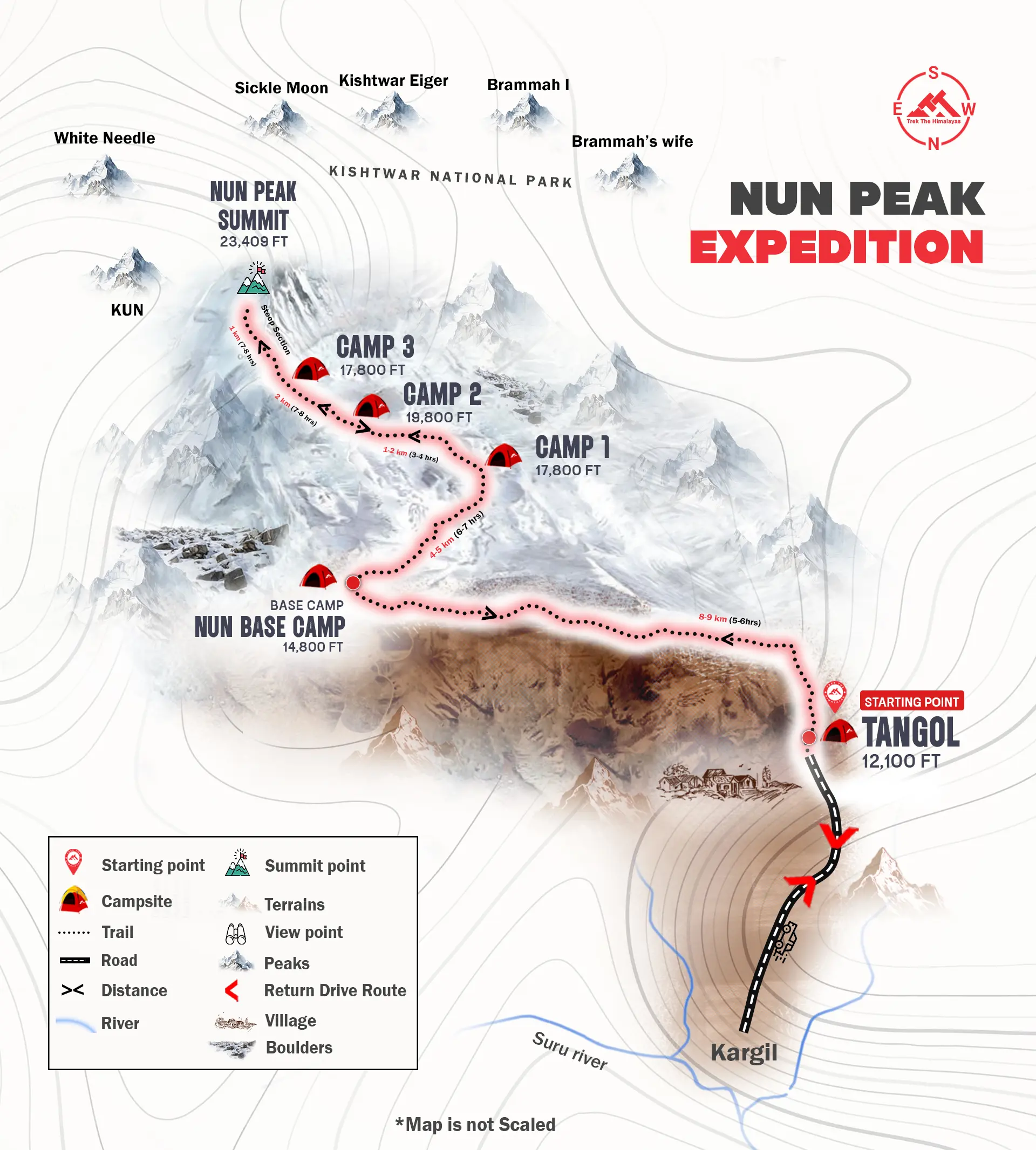 Nun Peak Expedition Maps